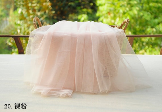 blush plain tulle netting fabric, fine tulle for bridal veil, bridal dress fabric, earth tone tutu mesh fabric, 30+ colors