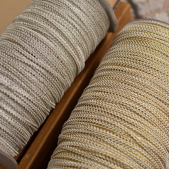 thin metallic Gold Lace Tape, crochet Golden Lace trim, gold lace tape, guipure lace trim for doll dress