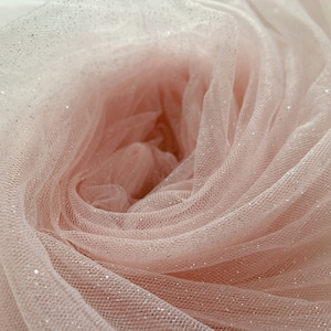sparkle pink tulle fabric with glitters for dress , costume, wedding table dress, wedding prop, party decors