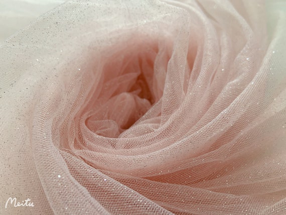 Sparkle Pink Tulle Fabric With Glitters for Dress , Costume, Wedding Table  Dress, Wedding Prop, Party Decors 