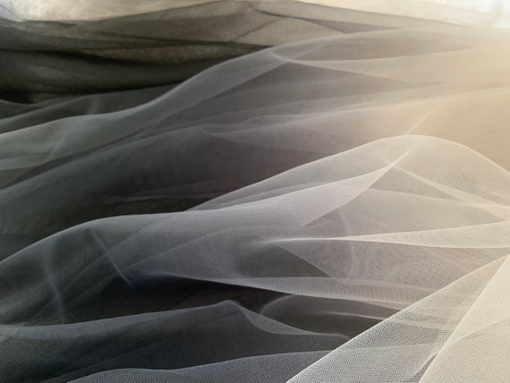 Tie-dyed style tulle fabric with Gradient colors, nude to black mesh lace fabric, gauze net fabric