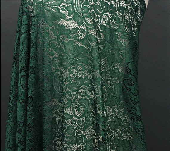 Emerald Green Lace Fabric Sheath Dress