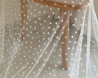 Off White Tüll Spitze Stoff: Samt Herzen, Brautbekleidung