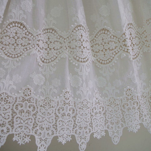 Cotton Lace Fabric With Retro Florals Pattern Eyelet Lace - Etsy