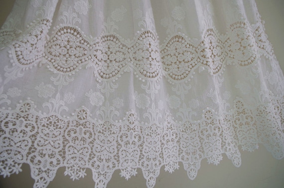 Cotton lace fabric with retro florals pattern, Eyelet lace fabric with solid pattern