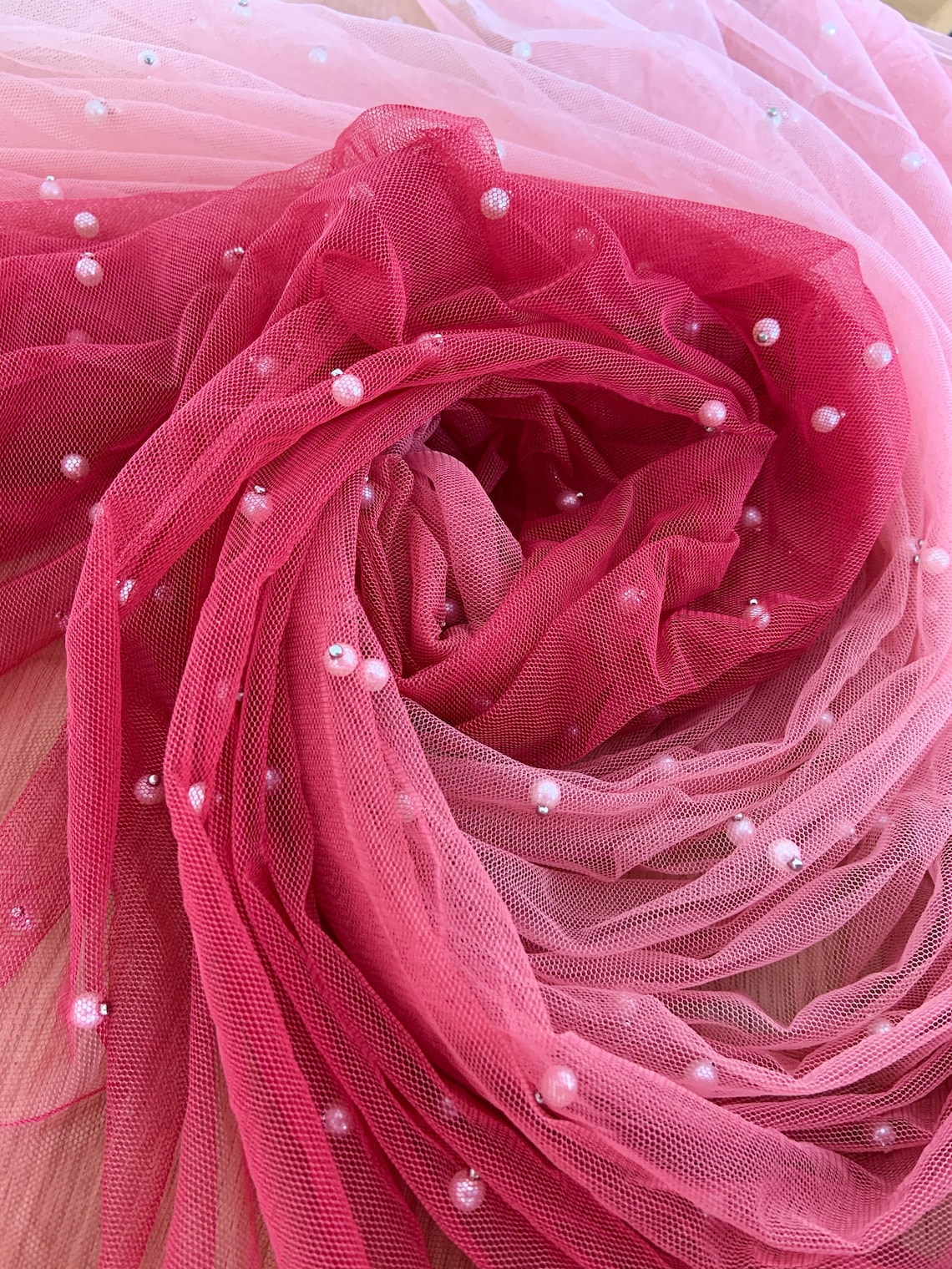 tulle with beads
