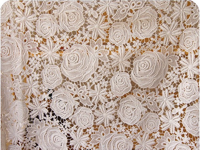 Black Lace Fabric Classical Roses Floral Patterns black Etsy
