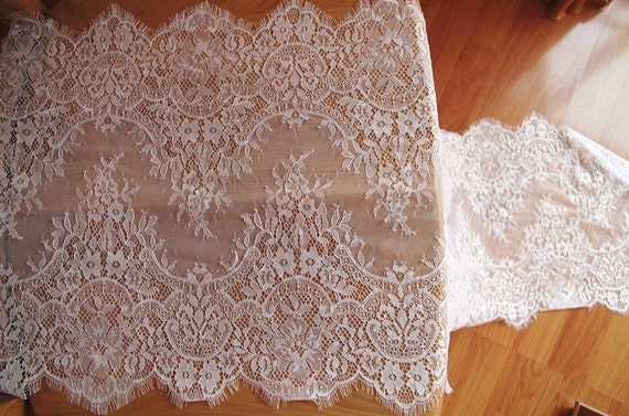 chantilly lace trim, ivory eyelash lace trim, bridal lace trim