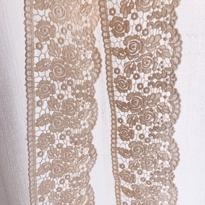 10 yards Cotton Lace Trim, vintage style lace trim, cotton Guipure trim lace with roses cotton lace trim by yard, lace border image 9