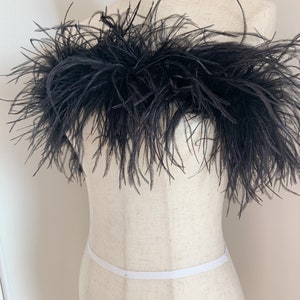 Black Ostrich Feather boa for couture , ostrich feather boa trim for costume, dress up, Halloween, Dancing, Stage Performance