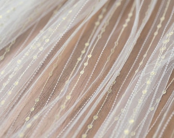 Tulle Fabric with golden rain fall