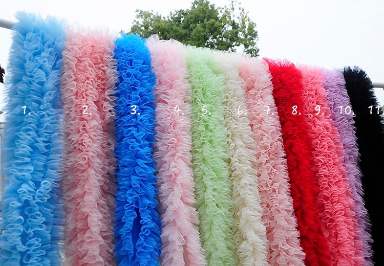 3/5CM Wide Pleated Glitter Soft Satin Ruffle Lace Fabric Fringe Frills  Ribbon Trim doll Cloth Even Wedding Dress Sewing Supplies