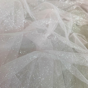 Shimmering soft pink Glitter Tulle Fabric for Wedding Veils and Dresses
