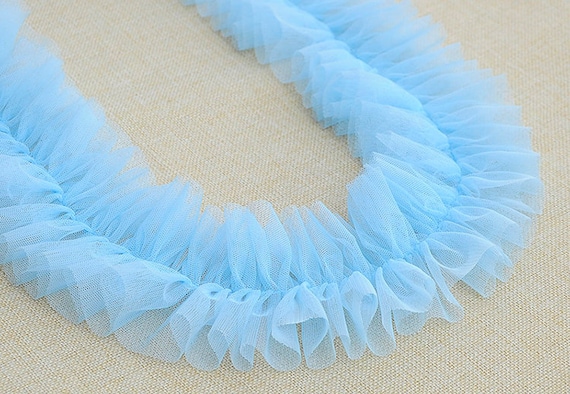 Light Baby Blue Ruffled Tulle Trim, Frill Trim, Pleated Mesh Trim, Tutu  Dress Fabric, Ruffle Mesh, Wedding Decors, Craft Supply -  Canada