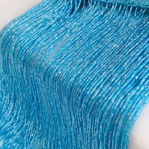 2 yards vivid blue bead Fringe trim for haute couture, dance costume, party decors, handmade bead fringe