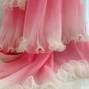 Pink Organza Ruffle Fabric for Cake Dress Ombre Colored - Etsy UK