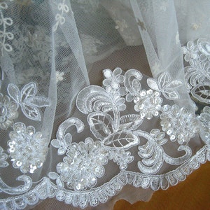 Beaded Bridal Lace Trim Ivory Alencon Lace Trim Scalloped - Etsy