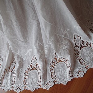 Off White Cotton Eyelet Lace Fabric, Hollowed Out Lace Fabric, Cotton ...
