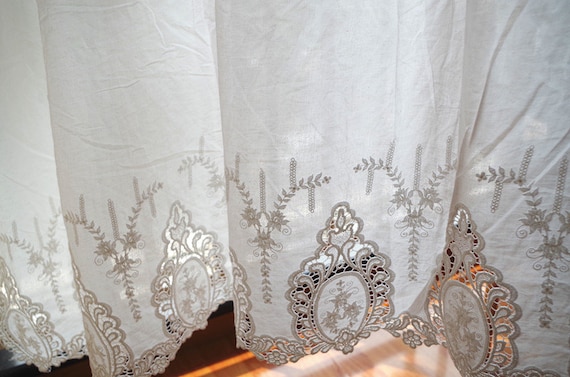 off white cotton eyelet lace fabric, hollowed out lace fabric, cotton lace fabric