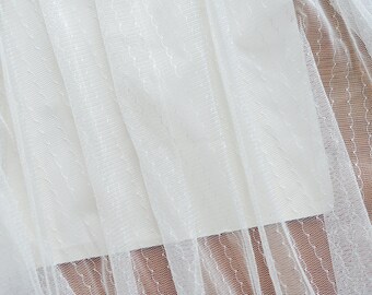 Elegant Soft Tulle Fabric with chevron strips