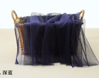 navy blue plain tulle netting fabric, fine tulle for bridal veil, bridal dress fabric, earth tone tutu mesh fabric, 30+ colors