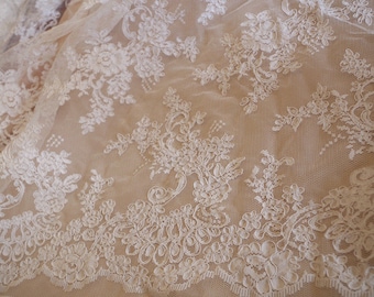 Jacquard lace fabric, cord lace fabric for bridal lace