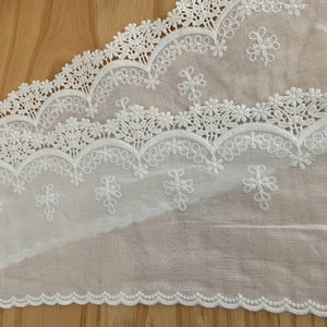 Off White Natural Cotton Lace Trim Delicate Embroidered Lace - Etsy