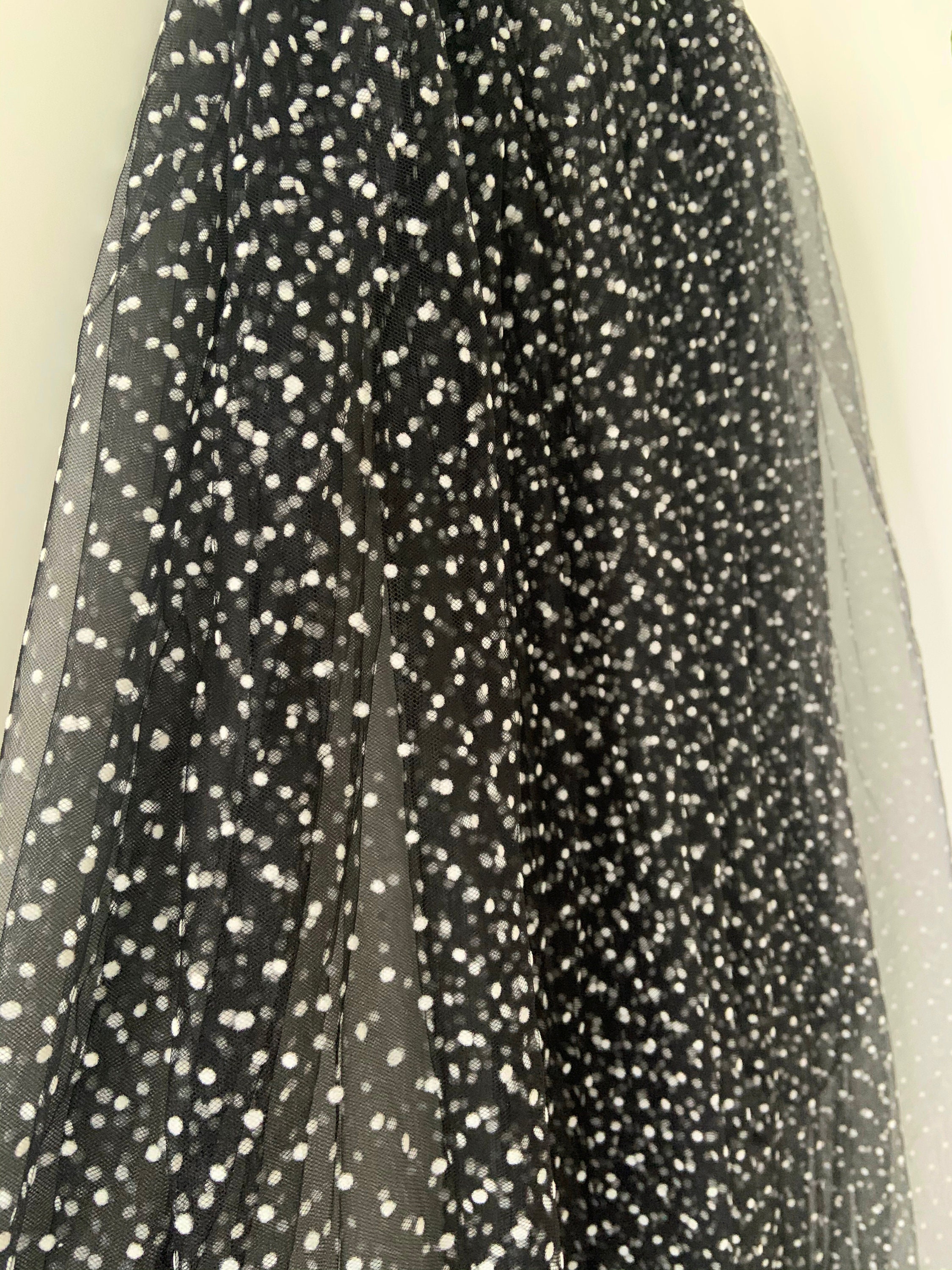 Off White Tulle Lace Fabric With Black Polka Dots - Etsy
