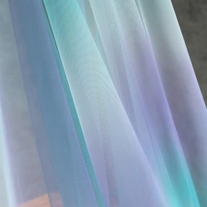 Tie-dyed style tulle fabric with Gradient colors, blue and purple mesh lace fabric, gauze net fabric image 8