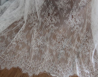 1 Yard Chantilly lace fabric for bridal dress