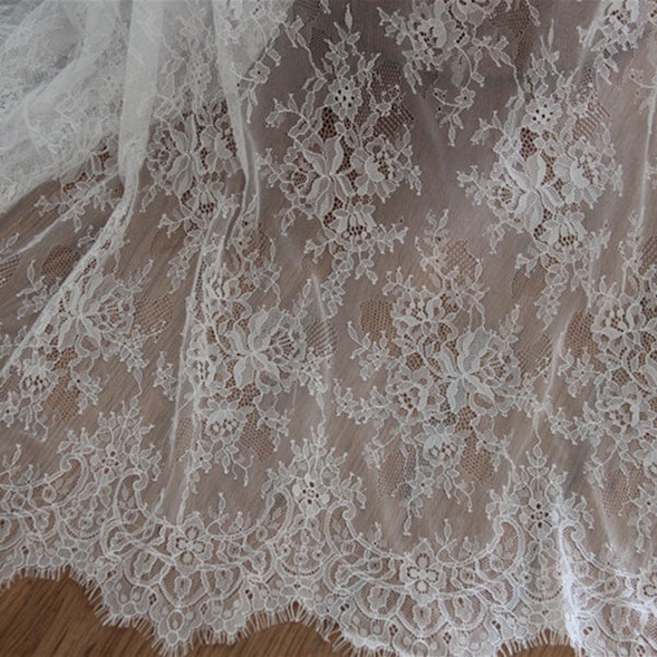1 Cour Chantilly tissu en dentelle pour robe de mariée
