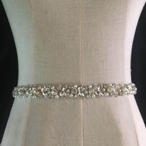 Rhinestone Sash trim, rhinestone belt trim for wedding sash, bridal straps, couture