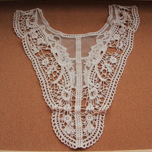 Cream Lace Collar Applique Cotton Embroidered Lace Collar Etsy