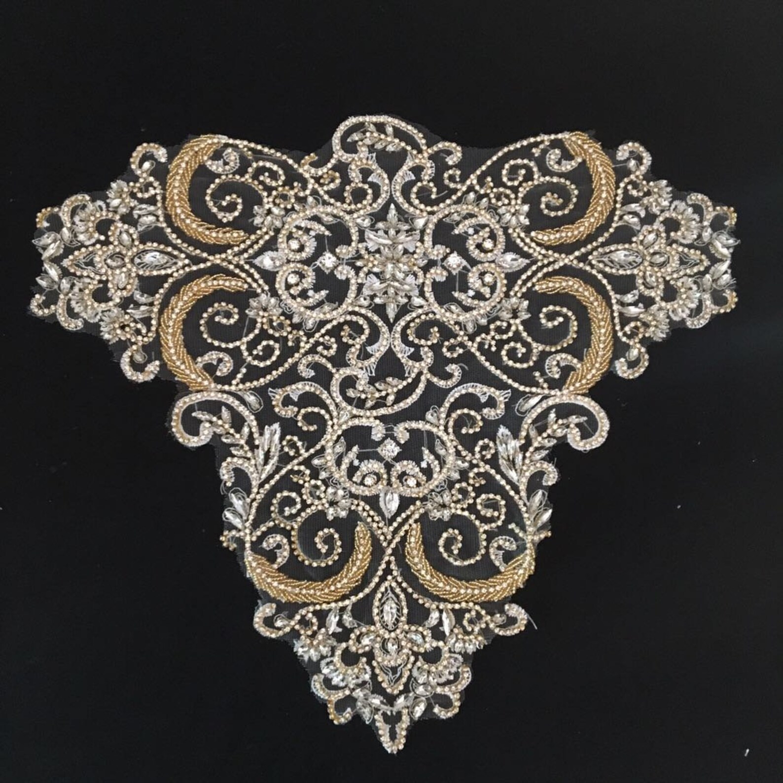 Rhinestone Bodice Applique Crystal Bodice Applique for Etsy