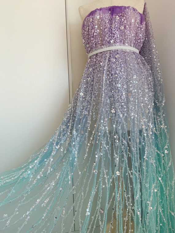 Girls Dress Aqua Green Mermaid Princess Embroidery Pleated Tulle – Sunny  Fashion