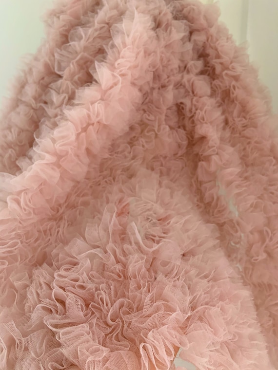 45 inches nude pink ruffle Fabric for haute couture, Photography Prop Backdrop