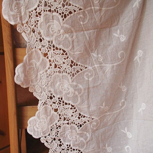 cotton lace fabric with hollowed floral pattern