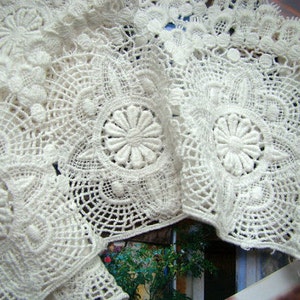 off White Cotton Lace Trim, vintage lace trim, cotton crocheted lace, trim lace CMSR009B image 4