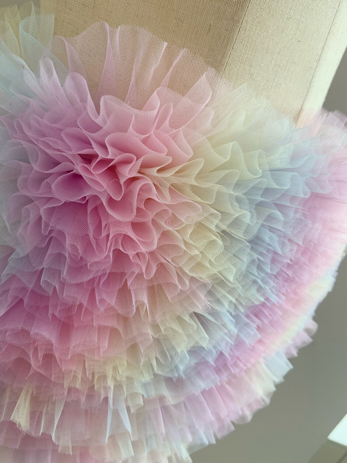 Pastel Ruffles Pastel Rainbow Ruffles for Tutu Dress, Soft Frill Trim for Cake Dress ...