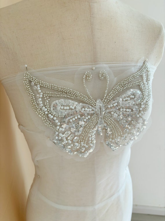 3d bead butterfly applique for couture dance costume