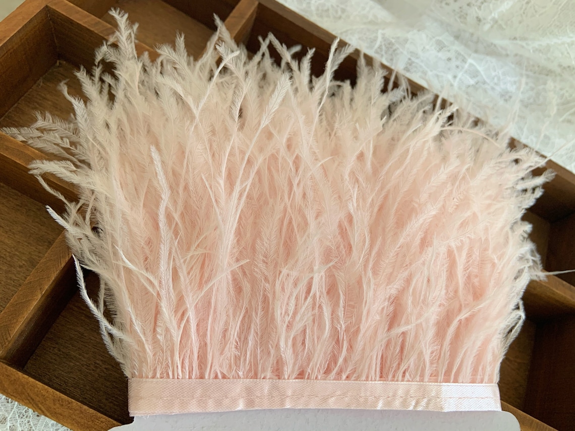 Light Blue Ostrich Feather Trimming Fringe Tassels Plume With Etsy