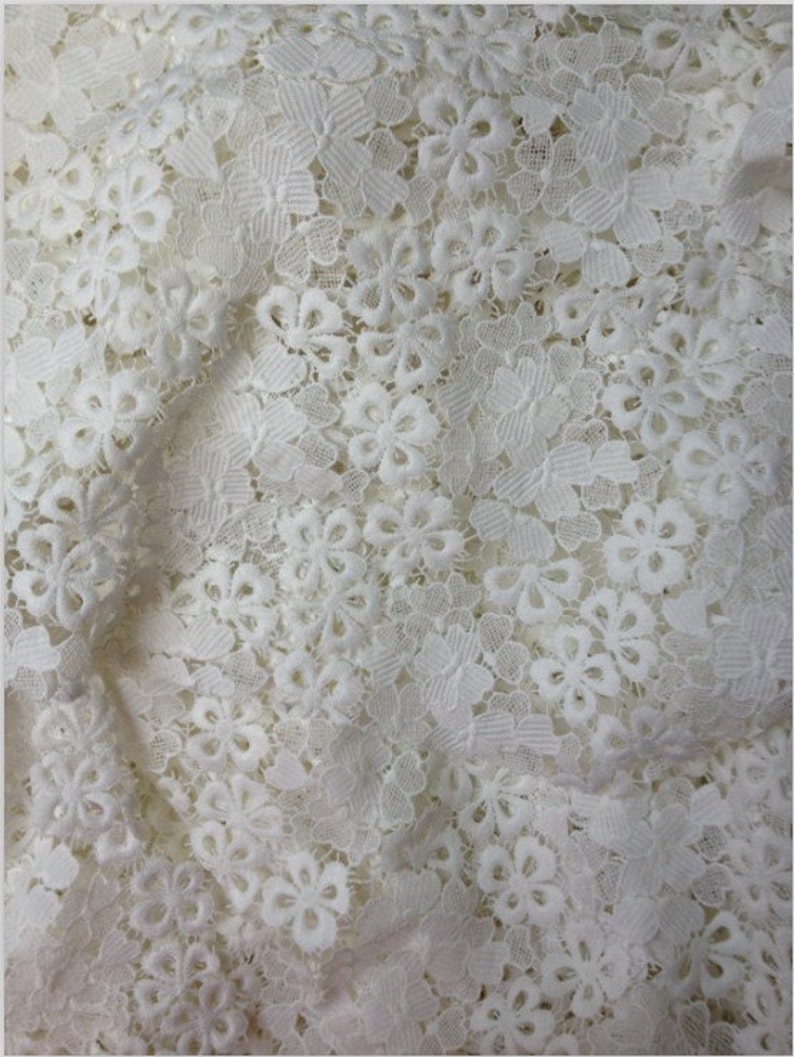 Off White Lace Fabric With Flowers - Etsy