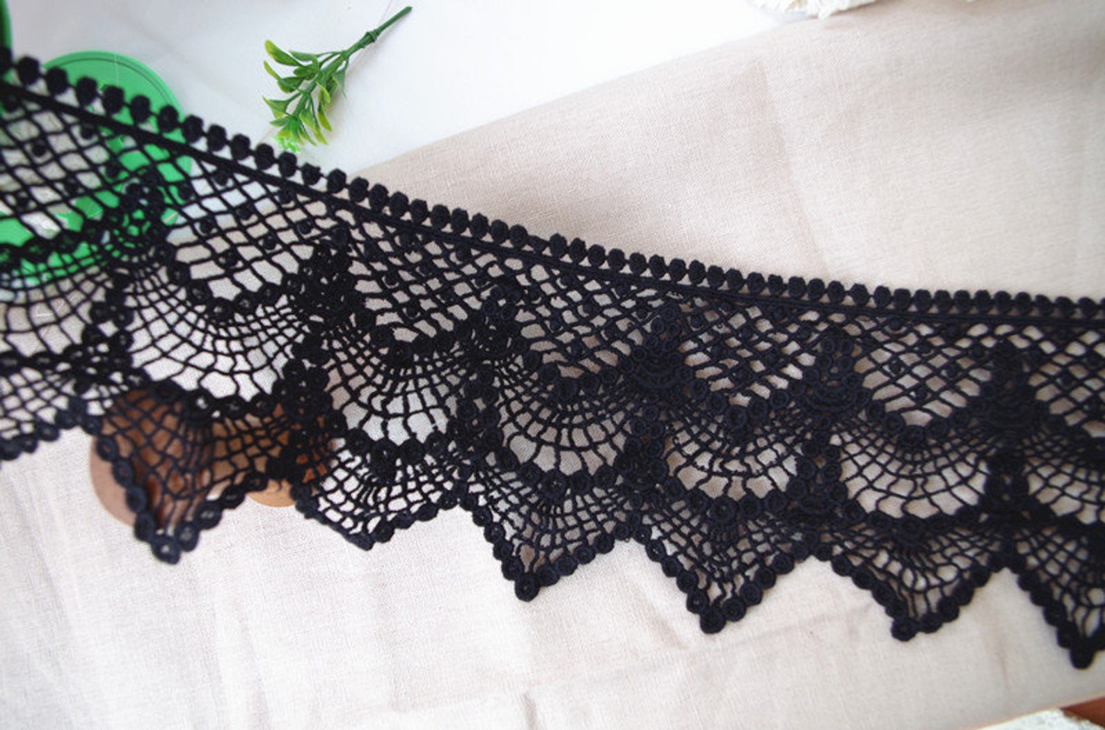 Black Lace Trim Cotton Lace Trim Black Crochet Lace Trim Etsy