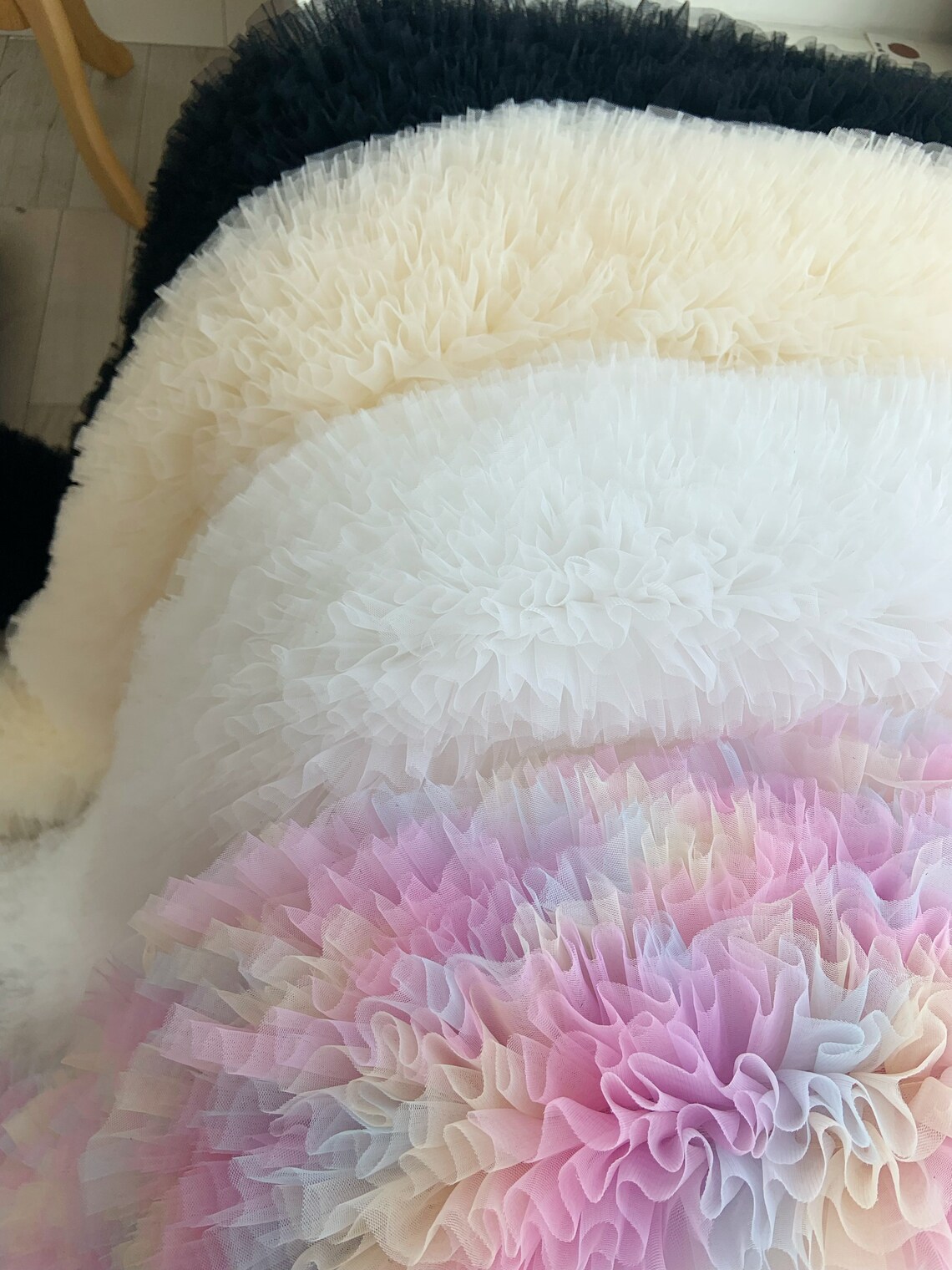 Pastel Ruffles Pastel Rainbow Ruffles for Tutu Dress, Soft Frill Trim for Cake Dress ...