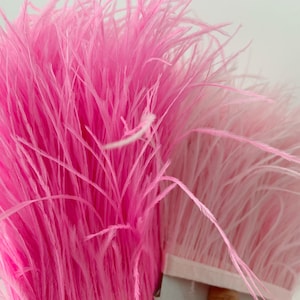 50+ colors hot pink Ostrich Feather Fringe trim with Ribbon Tape
