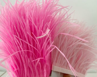 50+ colors hot pink Ostrich Feather Fringe trim with Ribbon Tape