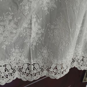 Cream Cotton Eyelet Lace Fabric With Retro Floral Pattern by the Yard ...