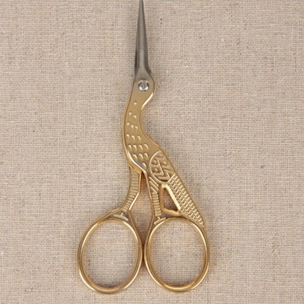 Antique Scissors Sweing Golden Emroidery Scissors Vintage Crane DesignTools Supplies