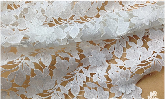 Off White Lace Fabric With Retro Floral Pattern, Bridal Lace Fabric,guipure  Lace Fabric, Crochet Lace Fabric, Venise Lace Fabric -  Canada