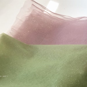 sage green tulle fabric with glitters for dress, veil, costume, tulle fabric with shimmer, wholesale